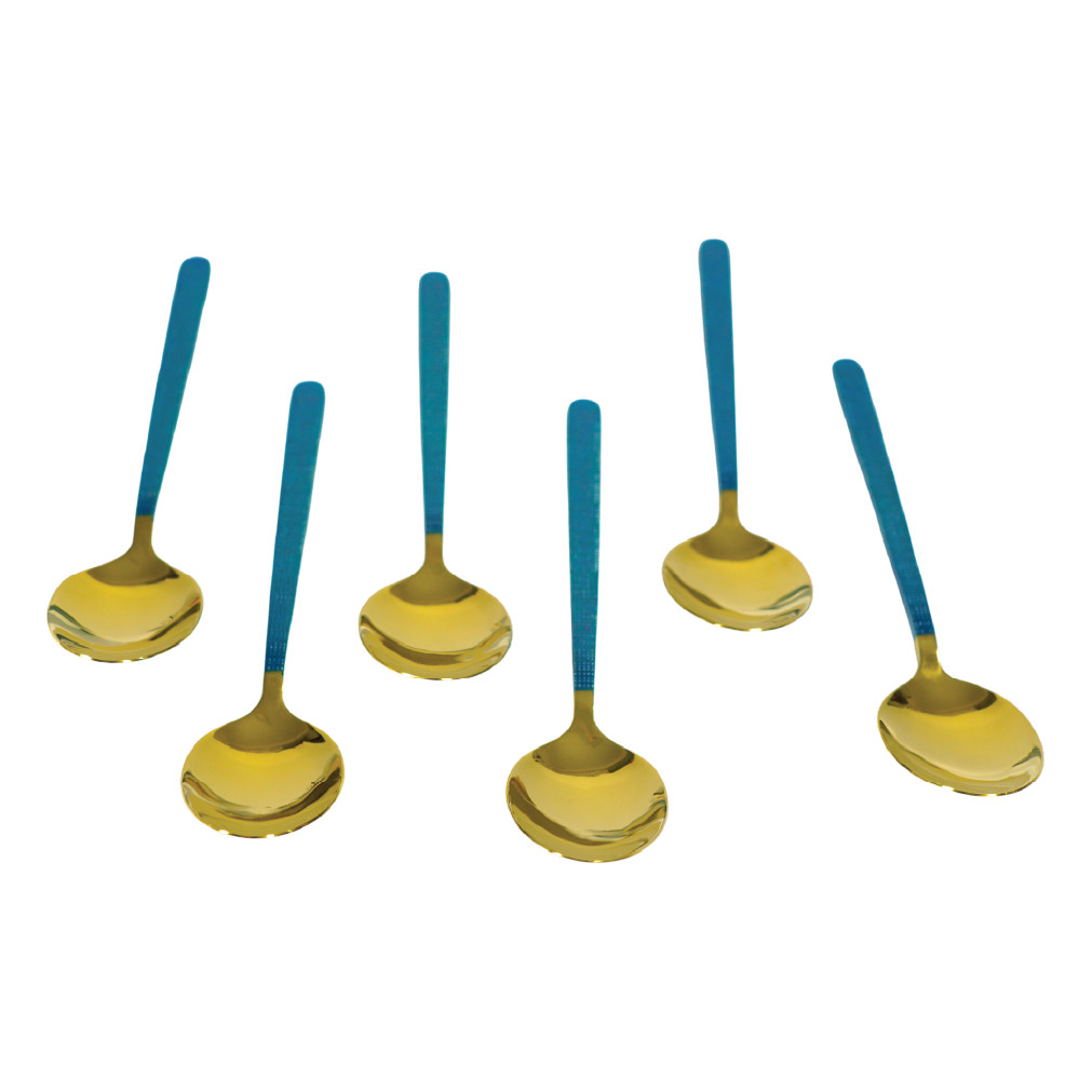 Azure Gold Stainless Steel Coffee Spoon Set