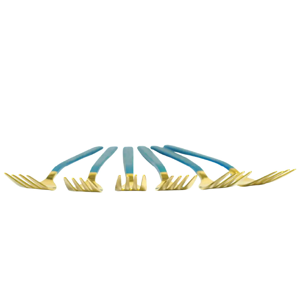 Royal Azure Gold Dinner Fork Set