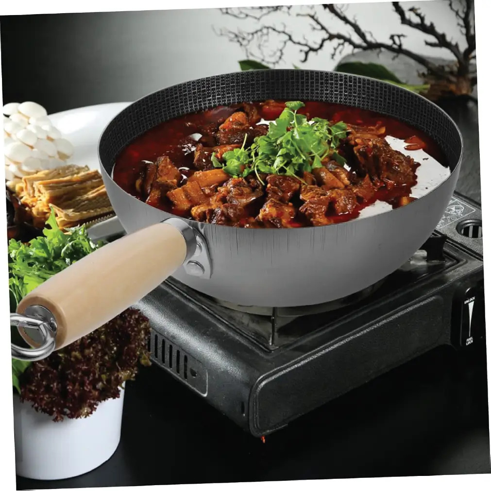 22cm Honeycomb Stainless Steel Non-Stick Frying Pan