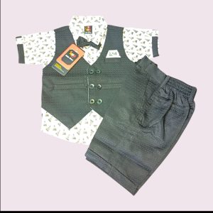 Boys Ase white half shirt party dress