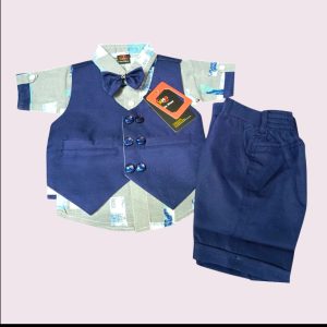 Boys Blue half shirt party dress