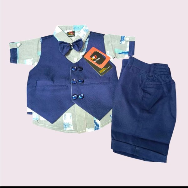 Boys Blue half shirt party dress