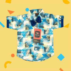 Boys Blue half shirt party dress