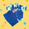 Boys Blue half shirt party dress