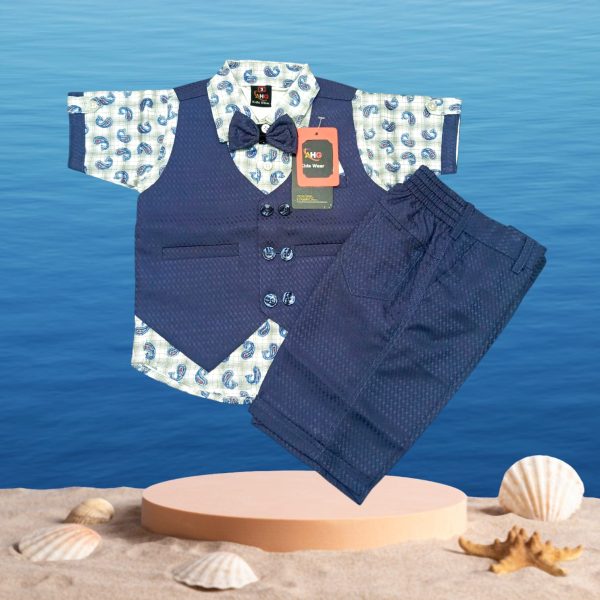 Boys Light Blue half shirt party dress